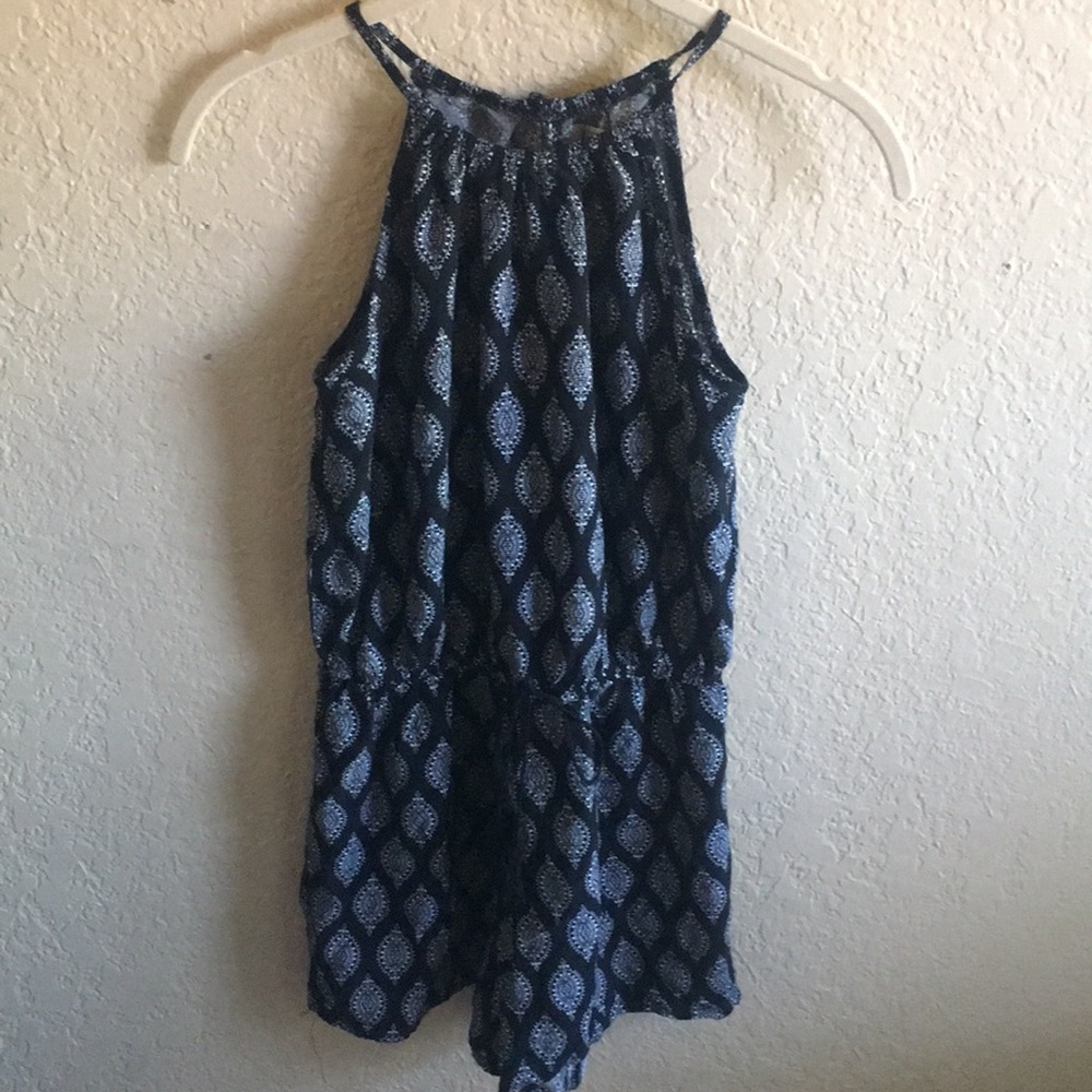 Black and white printed romper